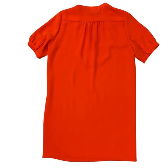 J.Crew Women's Orange Shift Dress Short Sleeve Front Keyhole Neck Size 4 - Picture 2 of 8